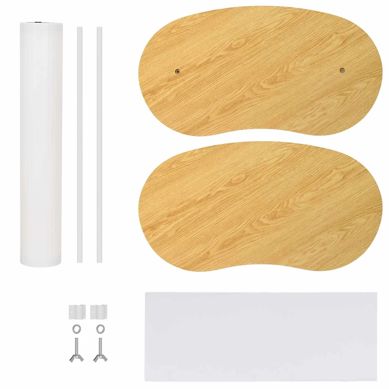 Trade Show Counter Light Brown and White 90 x 48 x 200 cm