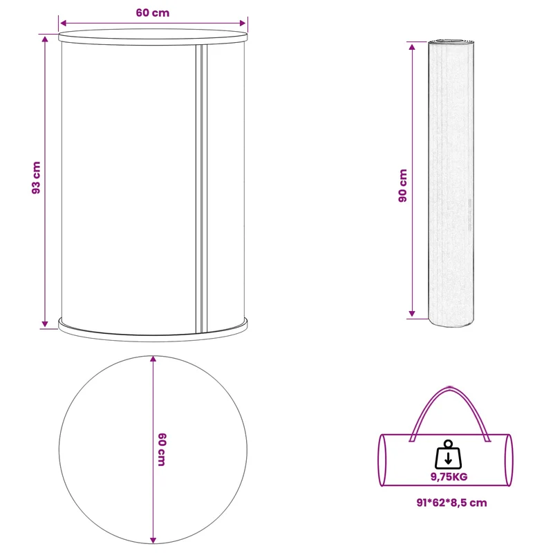 Trade Show Counter Light Brown and White Ø 60 x 93 cm