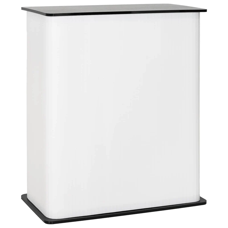 Trade Show Counter Black and White 80 x 40 x 93 cm