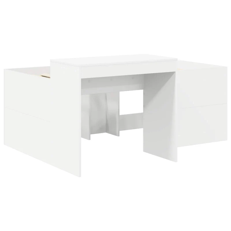 Bed with Tunnel 3 pcs White and Black Engineered Wood