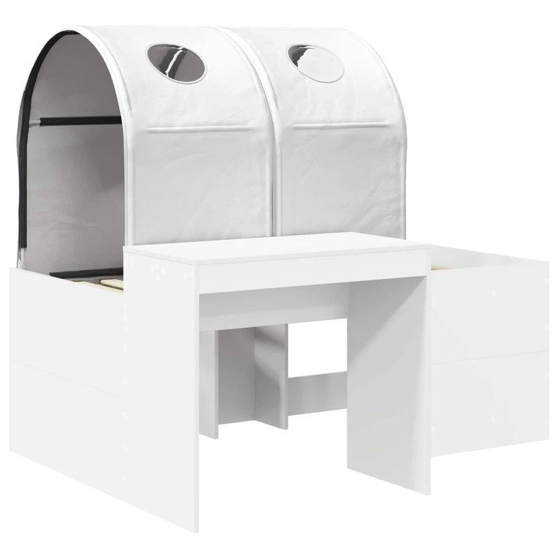 Bed with Tunnel 3 pcs White Engineered Wood