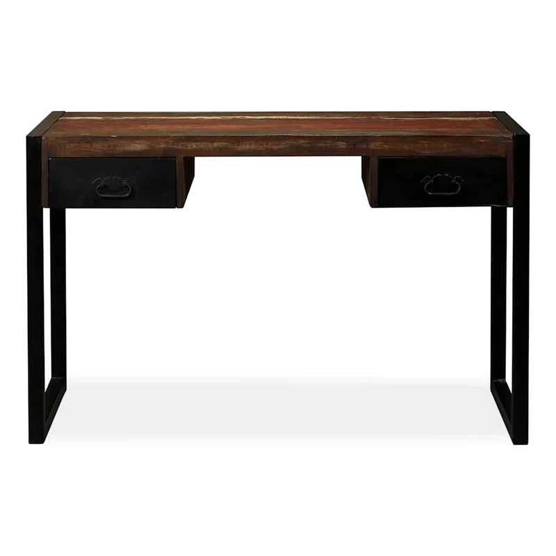 244905 vidaXL Desk with 2 Drawers Solid Reclaimed Wood 120x50x76 cm