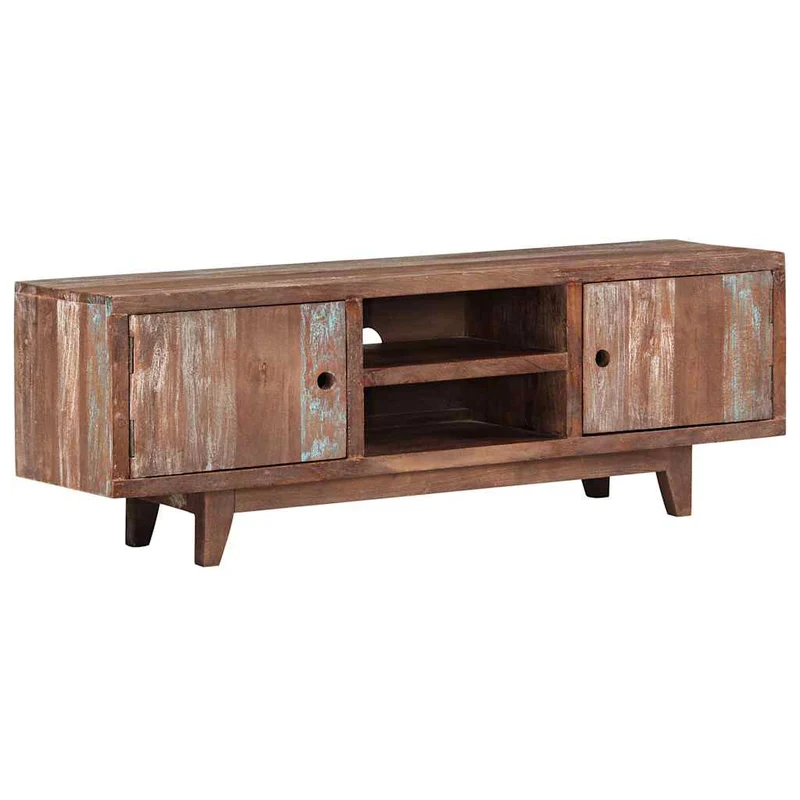 244960 vidaXL TV Cabinet Solid Acacia Wood Vintage 118x30x40 cm