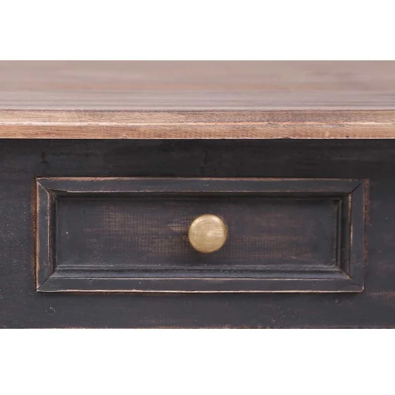 283907 vidaXL Desk with 3 Drawers 117x57x75 cm Solid Mahogany Wood