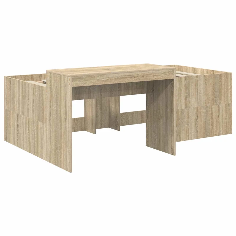 Bed with Tunnel 3 pcs Sonoma Oak and Pink Engineered Wood