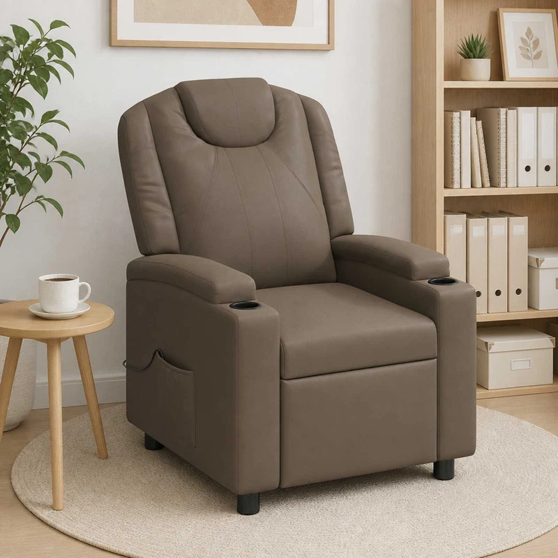 Recliner Massage Chair Grey 75 x 95 x 106 cm Fabric