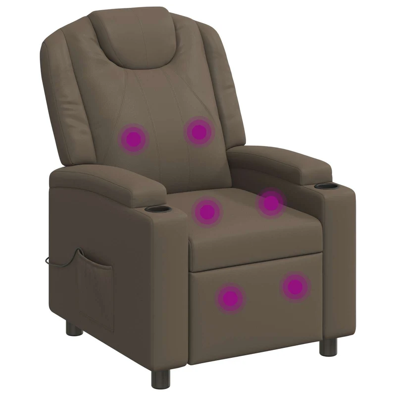 Recliner Massage Chair Grey 75 x 95 x 106 cm Fabric