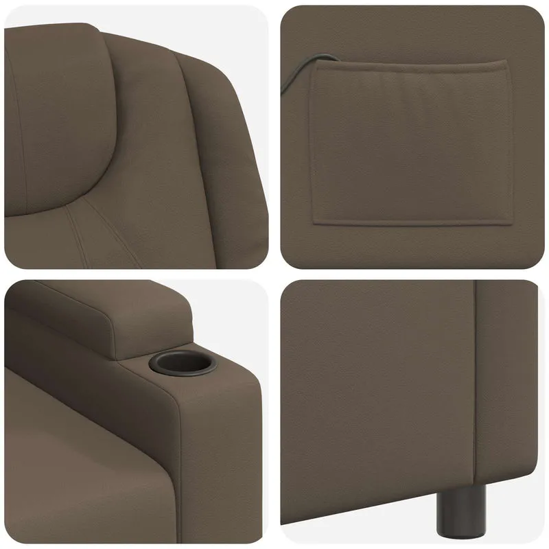 Recliner Massage Chair Grey 75 x 95 x 106 cm Fabric