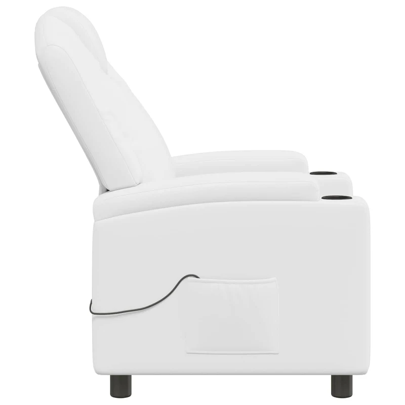 Recliner Massage Chair White 75 x 95 x 106 cm Fabric
