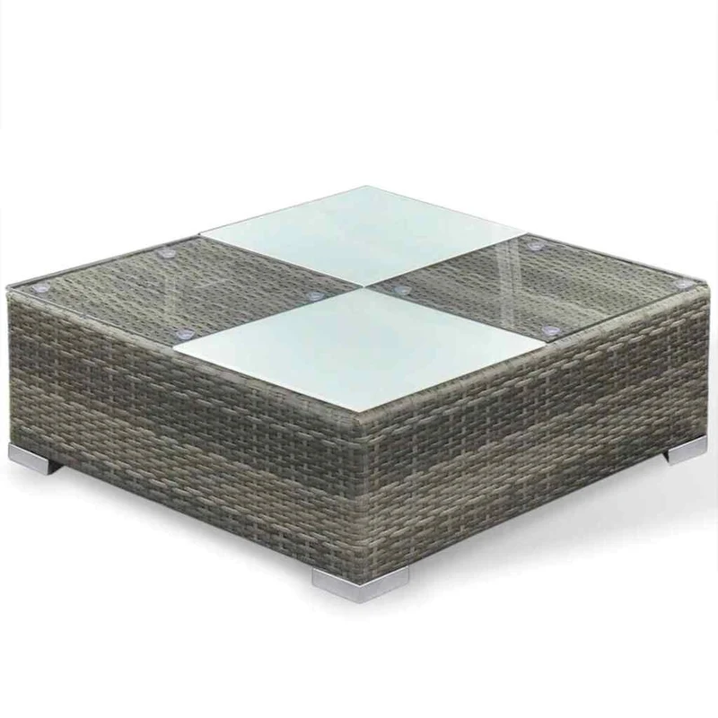42744 vidaXL 6 Piece Garden Lounge Set with Cushions Poly Rattan Grey
