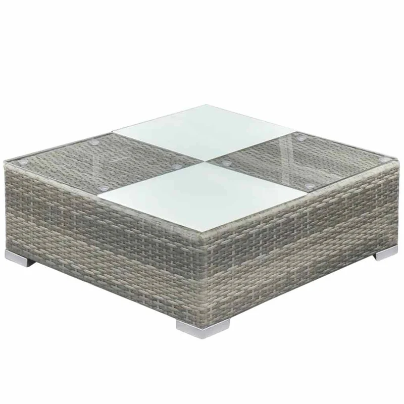 42745 vidaXL 6 Piece Garden Lounge Set with Cushions Poly Rattan Grey