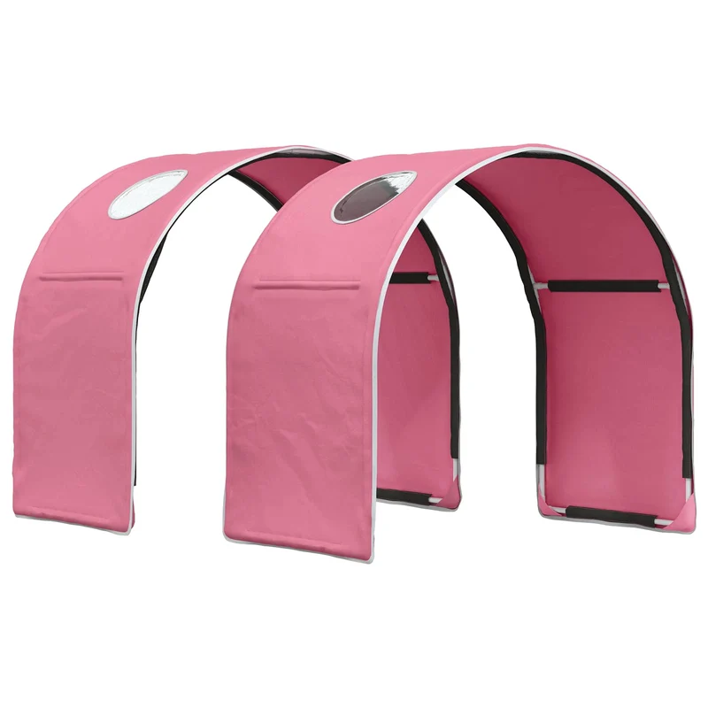 Bed with Tunnel 3 pcs Sonoma Oak and Pink Engineered Wood