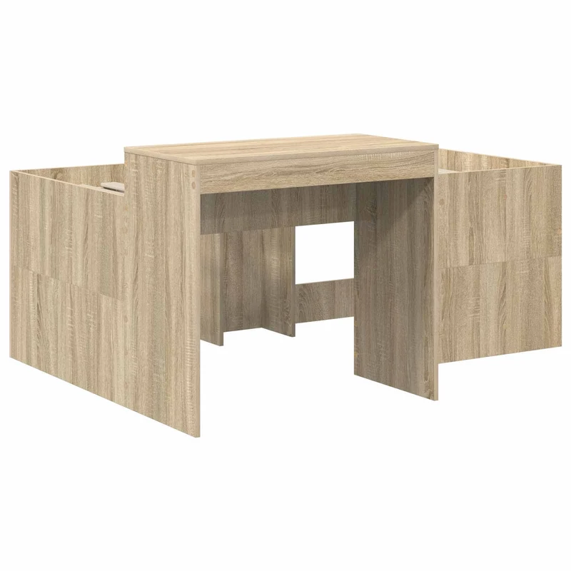 Bed with Tunnel 3 pcs Sonoma Oak and White Engineered Wood