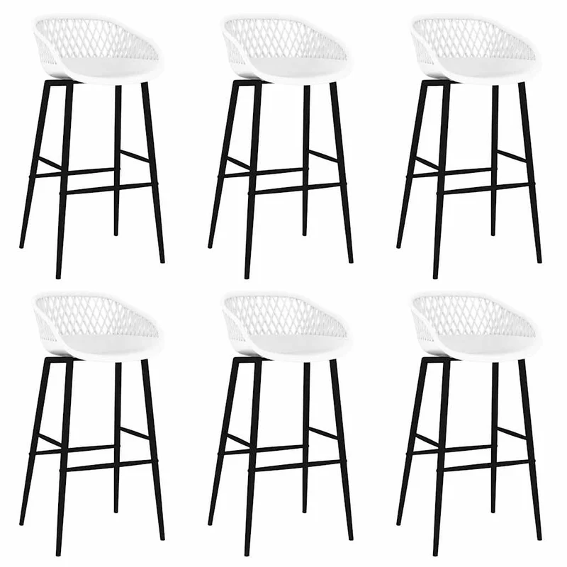 7 Piece Bar Set Black and White