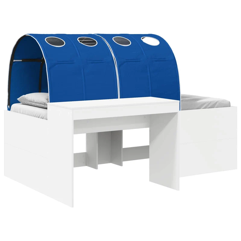 Bed with Tunnel 3 pcs White and Blue 75 x 193 cm