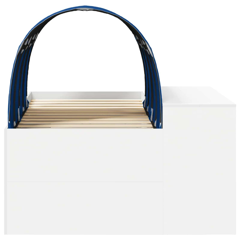 Bed with Tunnel 3 pcs White and Blue 75 x 193 cm