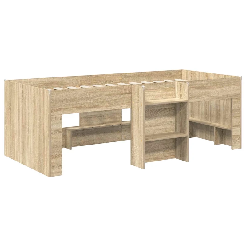 Kids'High Bed Frame with Tunnel 3 pcs Engineered Wood