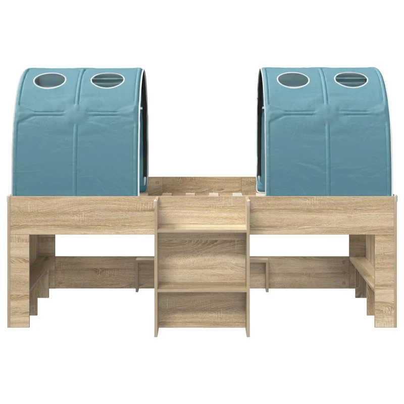 Kids'High Bed Frame with Tunnel 3 pcs Engineered Wood