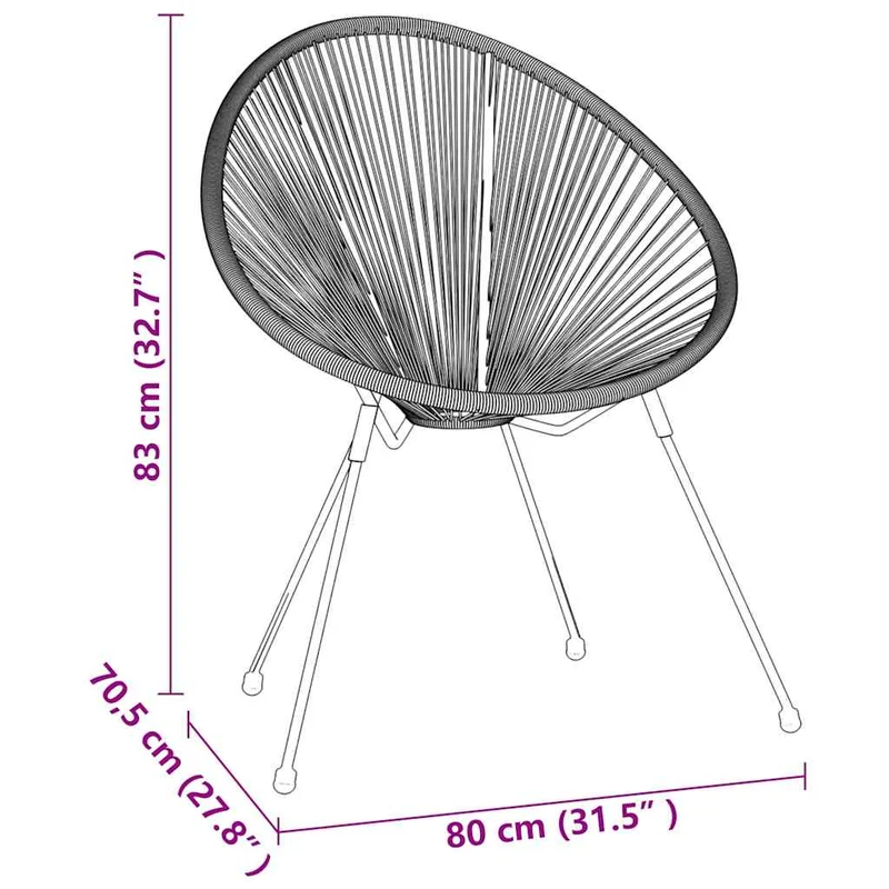 5 Piece Outdoor Dining Set PVC Rattan Black