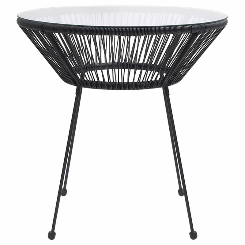 5 Piece Garden Dining Set Black