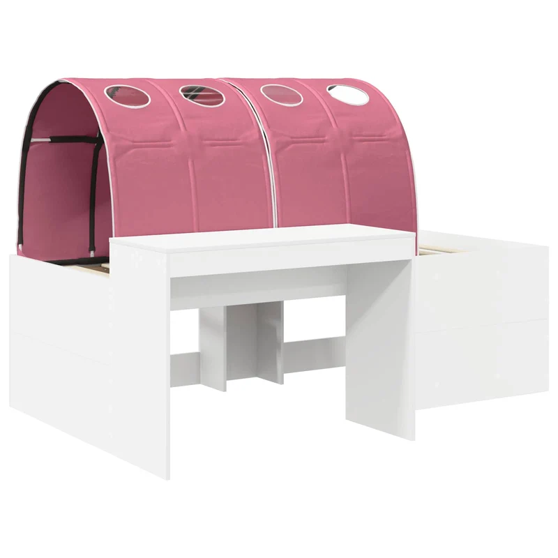 Bed with Tunnel 3 pcs White and Pink 75 x 193 cm
