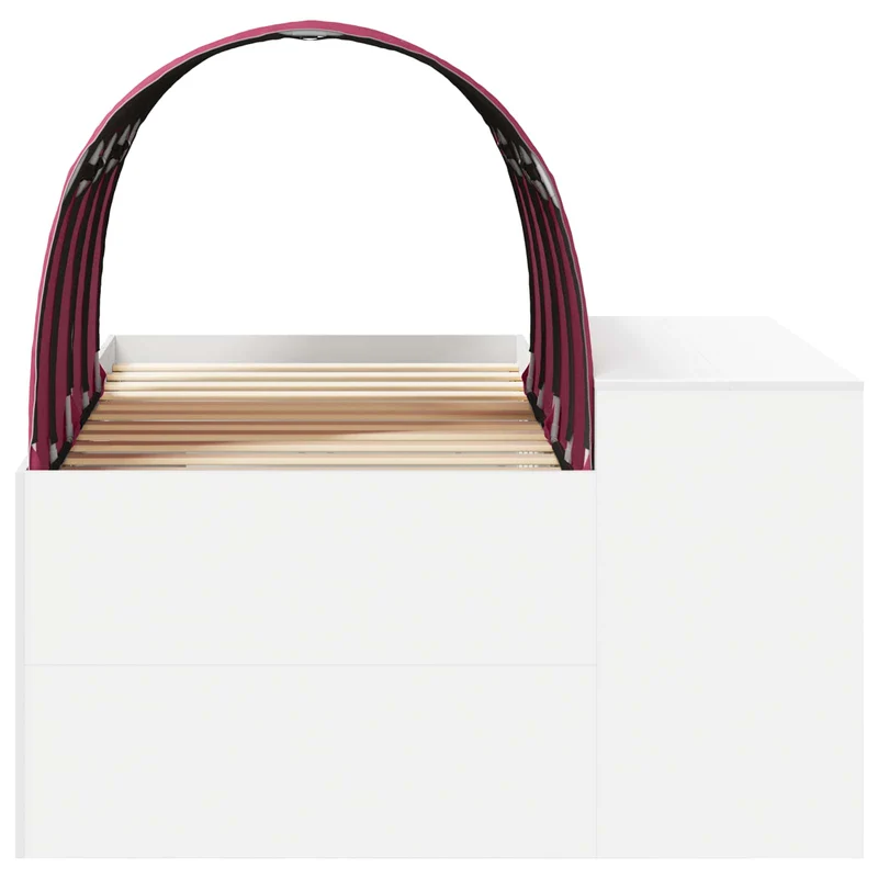Bed with Tunnel 3 pcs White and Red 75 x 193 cm Engineered Wood