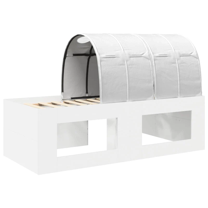 Bed with Tunnel 3 pcs White 75 x 193 cm Engineered Wood
