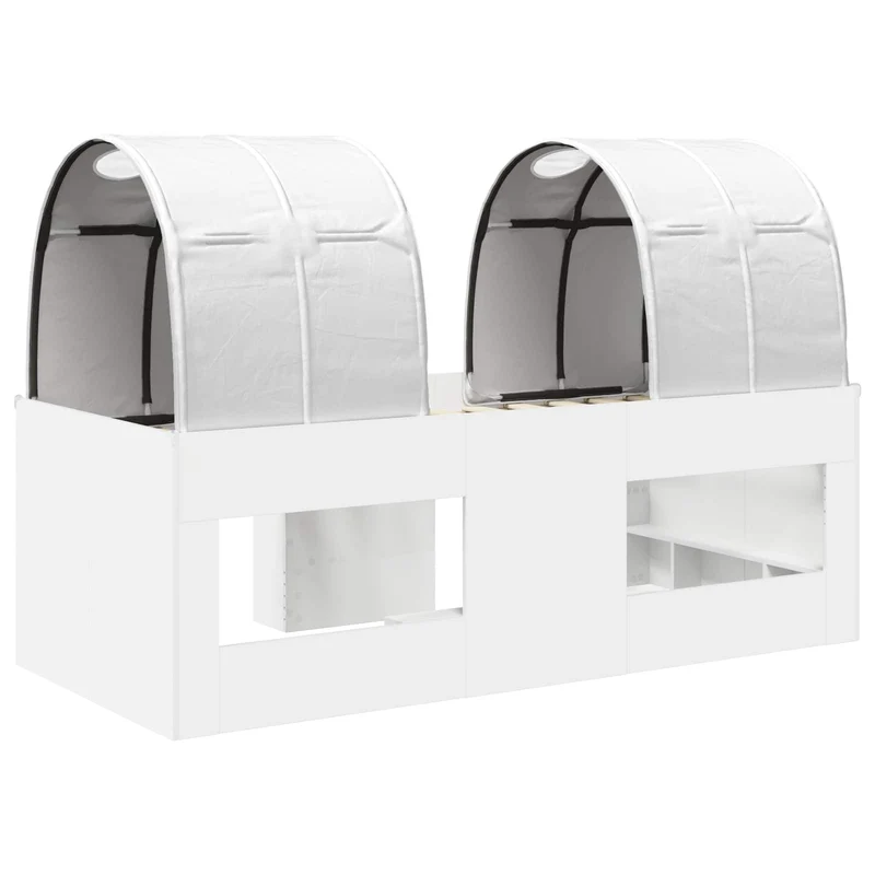 Bed with Tunnel 3 pcs White Engineered Wood