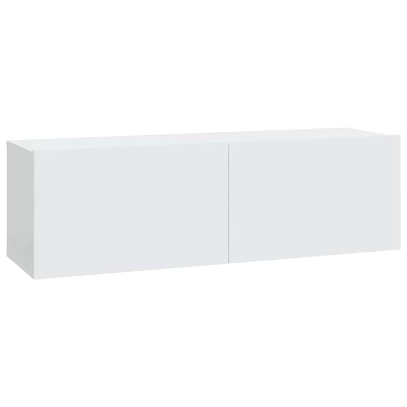 6 Piece TV Cabinet Set White Engineered Wood