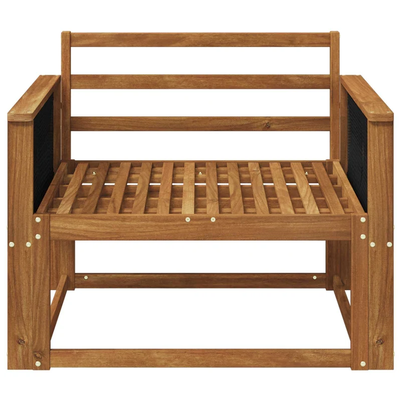 Outdoor Middle Sofa Solid Acacia Wood Natural