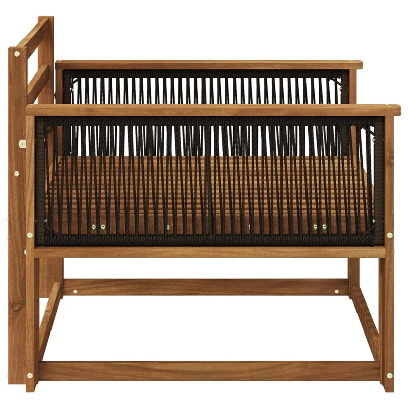 Outdoor Middle Sofa Solid Acacia Wood Natural