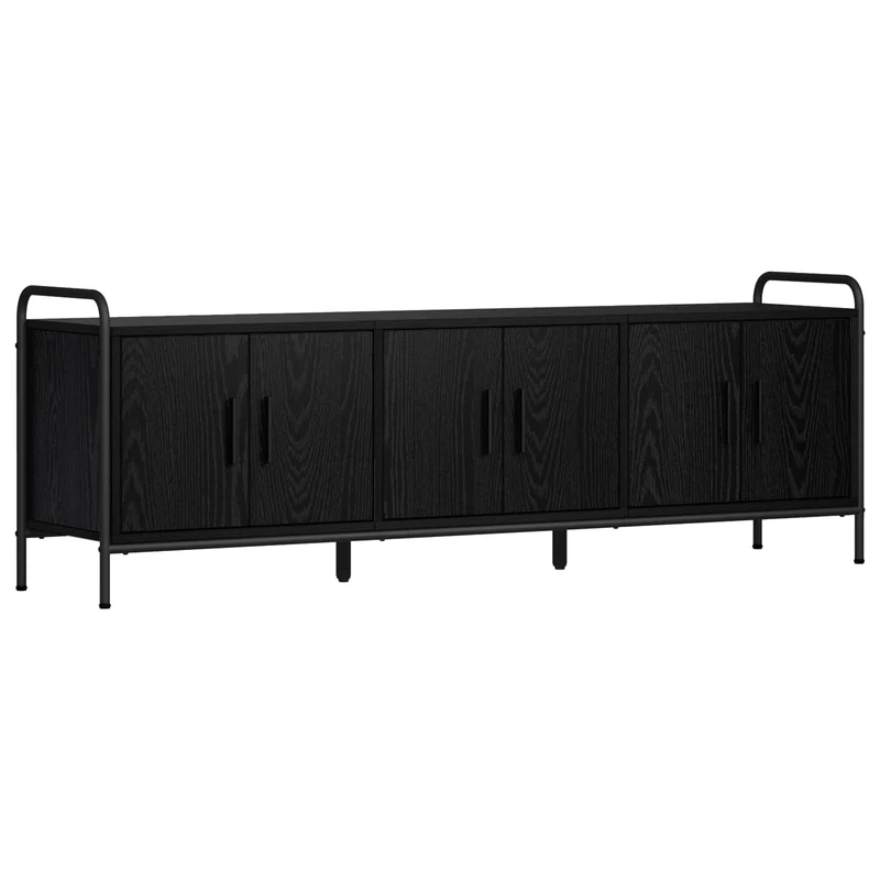 TV Cabinet 146 x 33 x 50 cm Black Oak Engineered Wood
