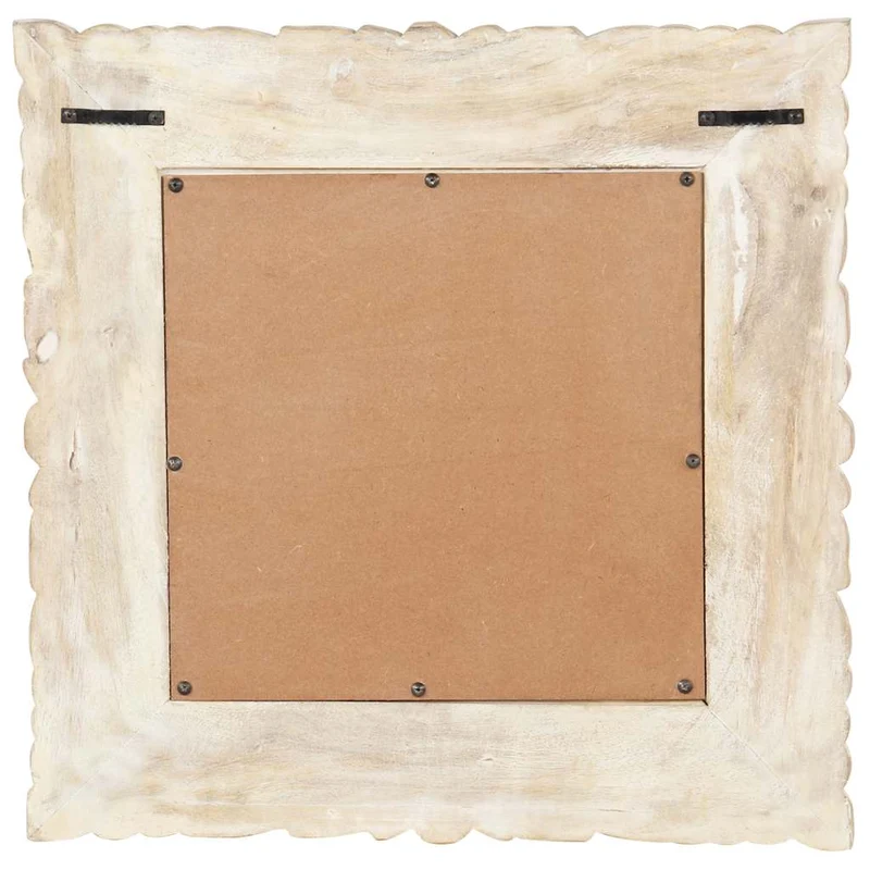 321632 vidaXL Mirror White 50x50 cm Solid Mango Wood