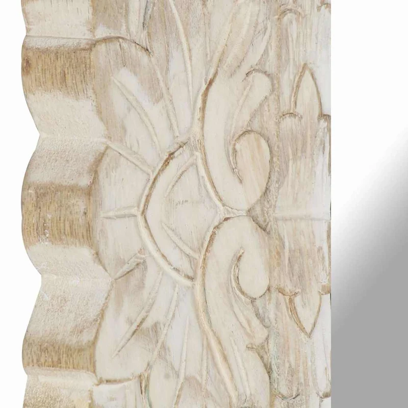321632 vidaXL Mirror White 50x50 cm Solid Mango Wood