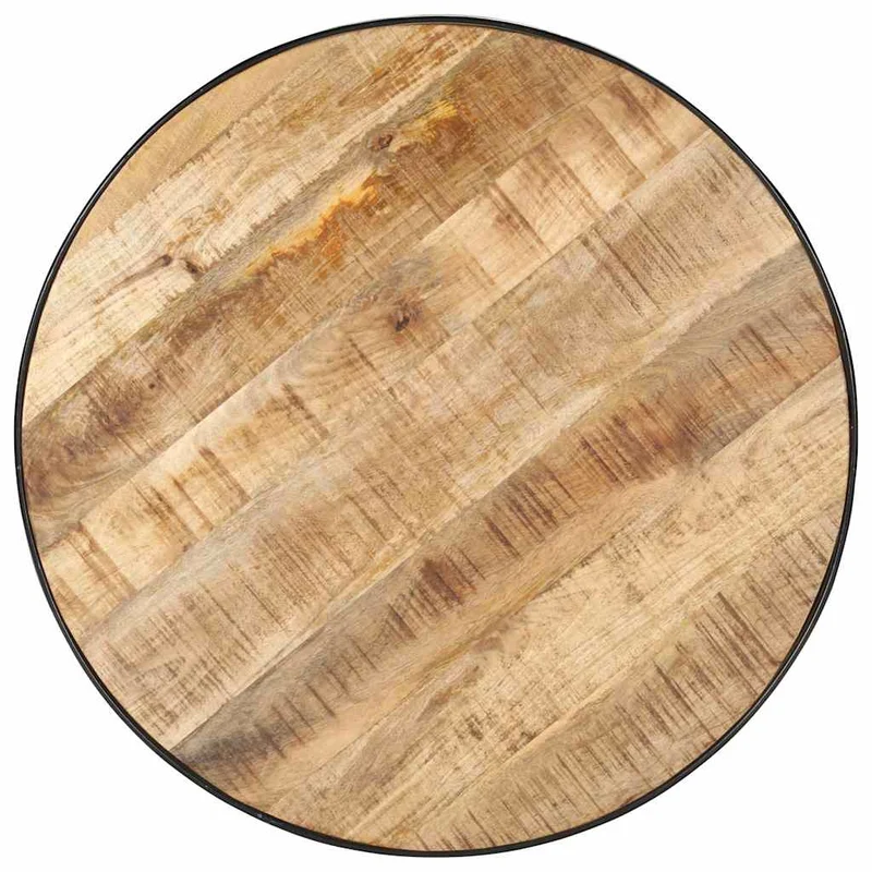 321931 vidaXL Coffee Table Black 68x68x36 cm Solid Rough Mango Wood