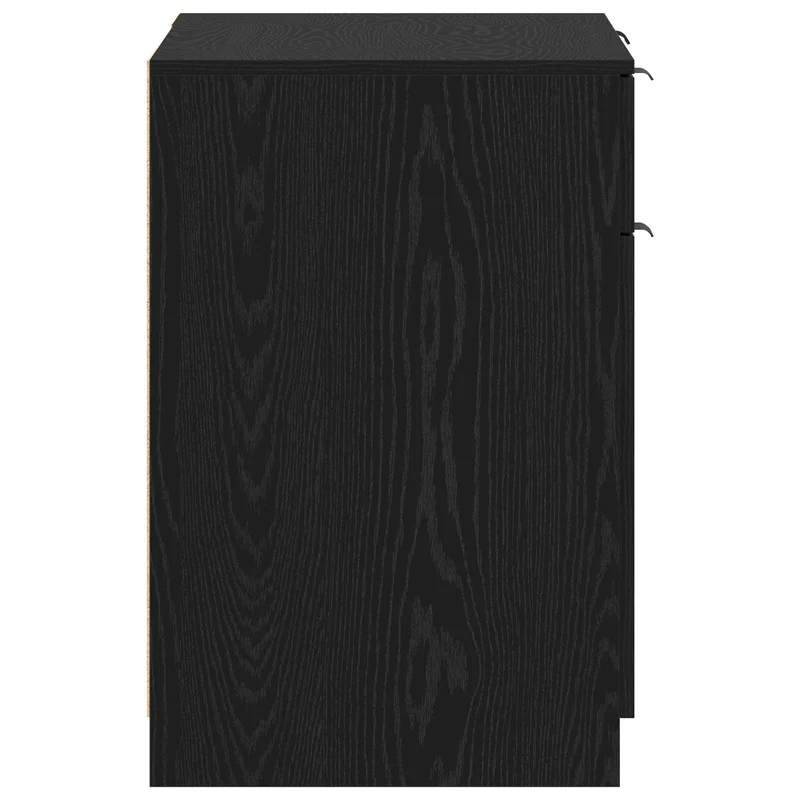 Desk with Drawer Black Oak 133 x 50 x 75 cm Engineered Wood