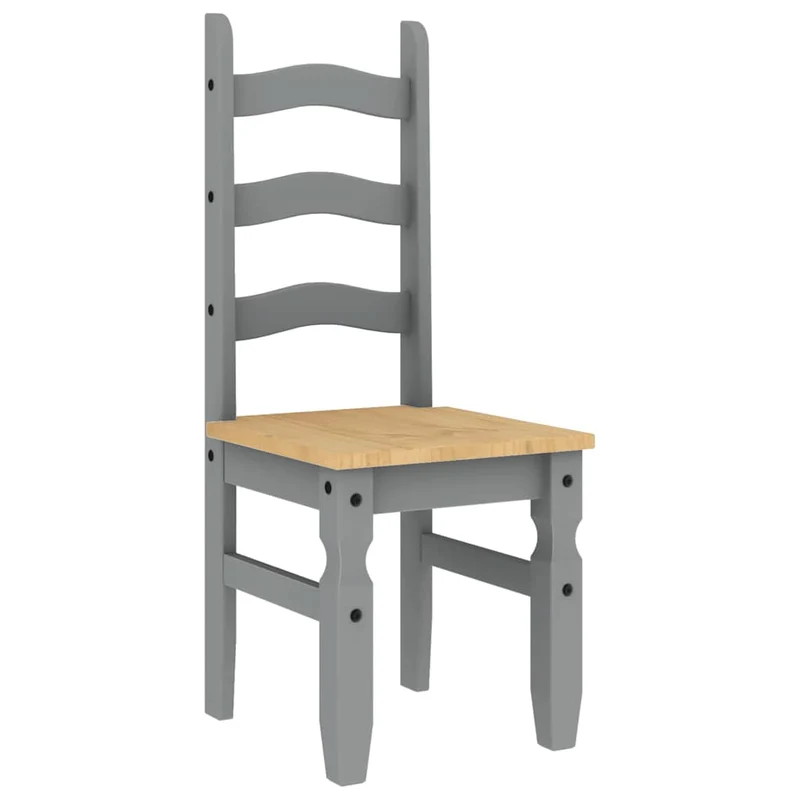 3 Piece Dining Set "PANAMA" Grey Solid Wood Pine