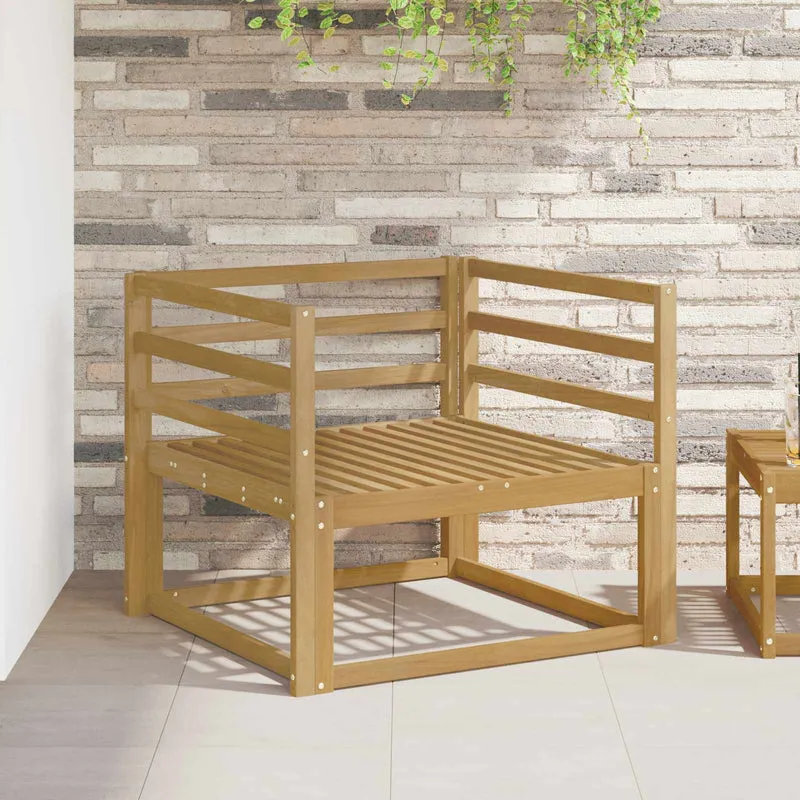 Outdoor Middle Sofa Solid Acacia Wood White