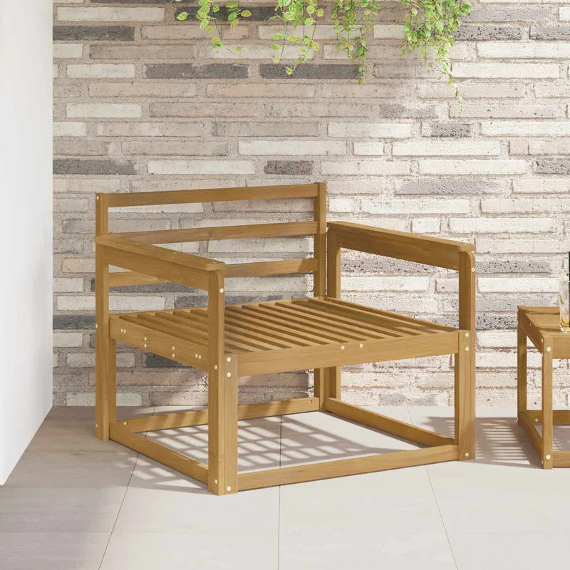 Outdoor Middle Sofa Solid Acacia Wood White