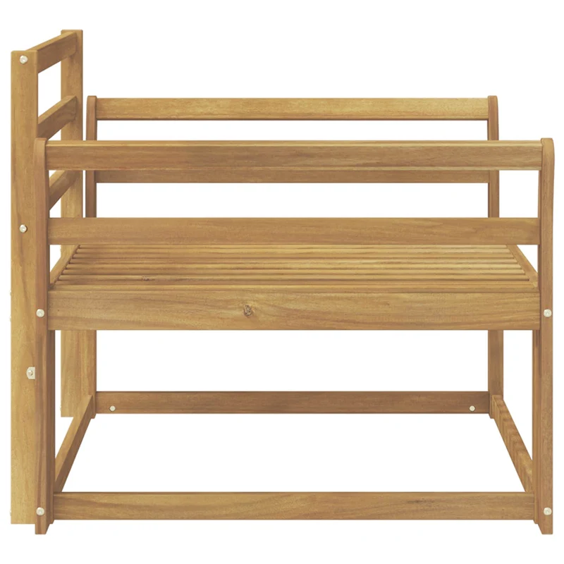 Outdoor Middle Sofa Solid Acacia Wood White
