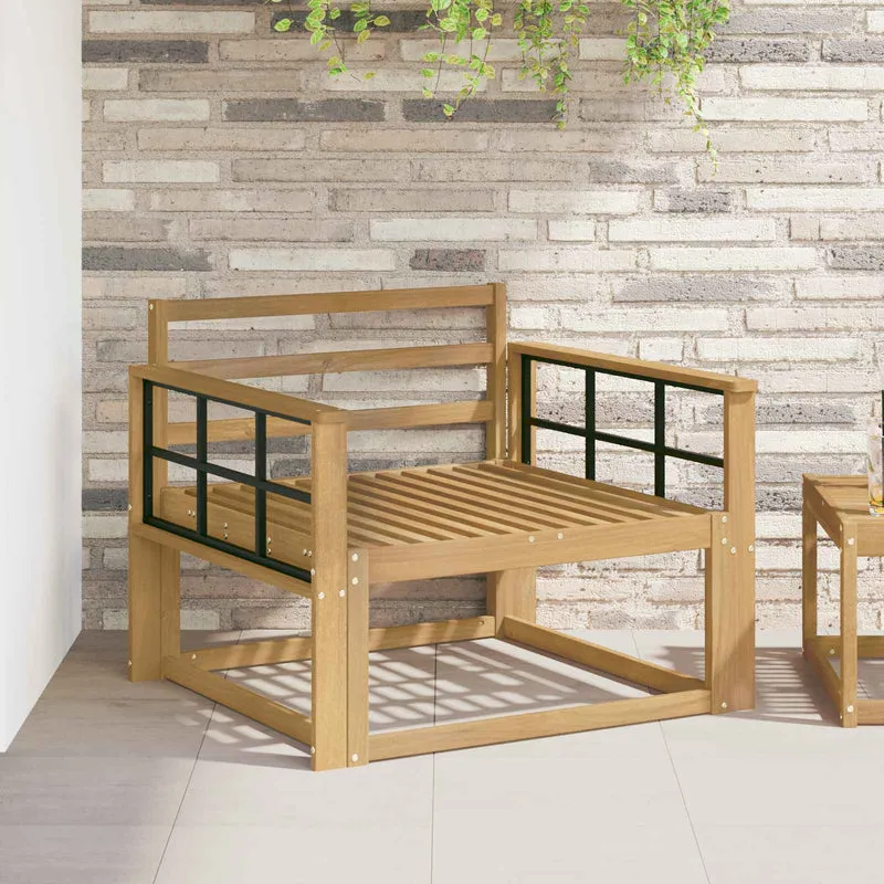 Outdoor Middle Sofa Solid Acacia Wood White