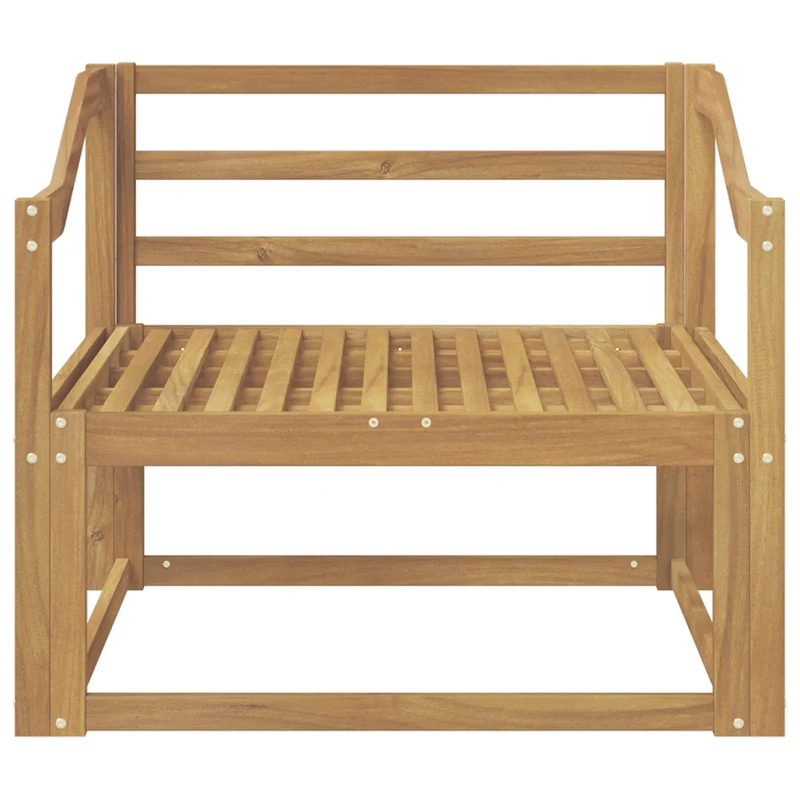 Outdoor Middle Sofa Solid Acacia Wood White