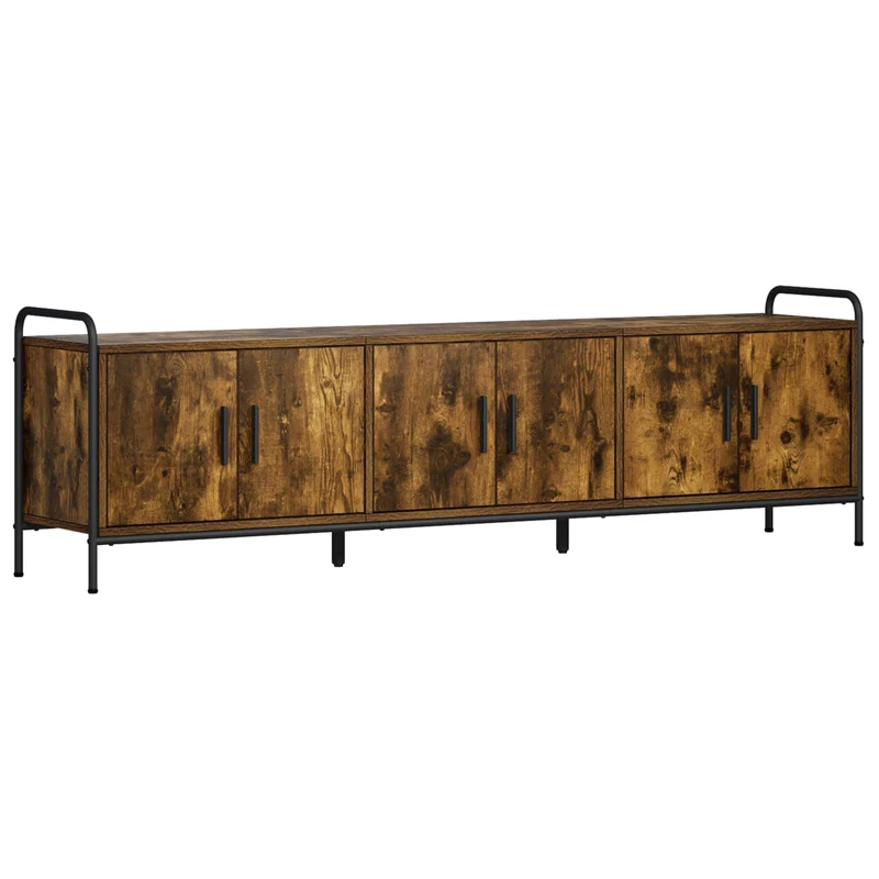 TV Cabinet 167.5 x 33 x 50 cm Smoked Oak Engineered Wood
