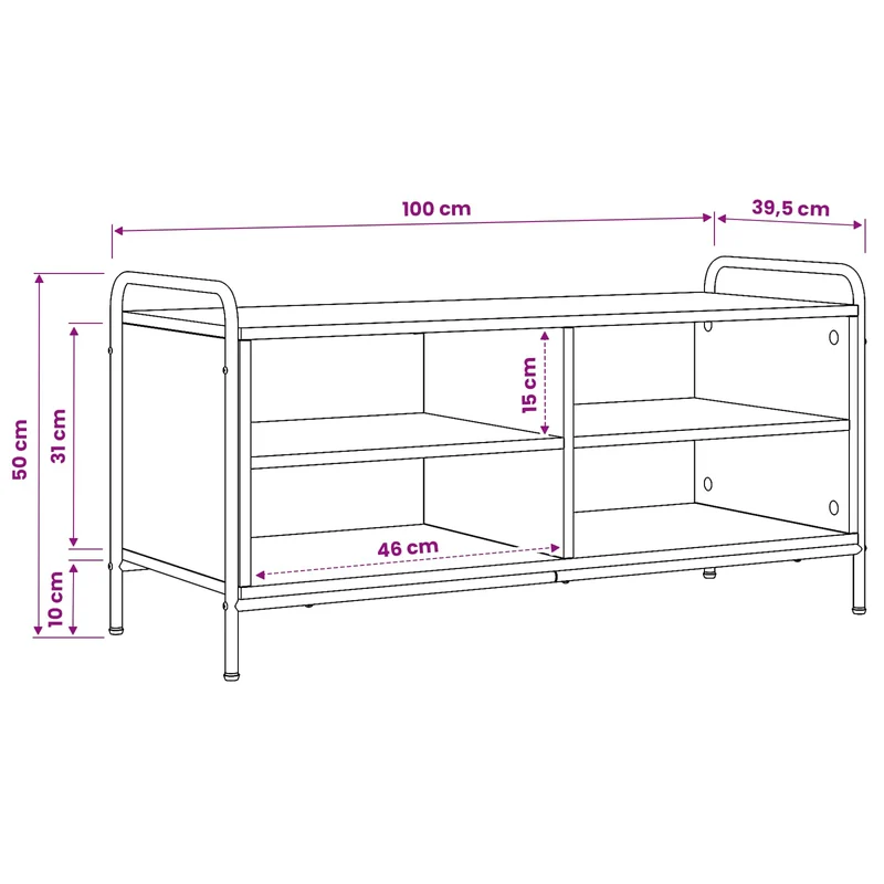 TV Cabinet 100 x 39.5 x 50 cm Artisan Oak Engineered Wood