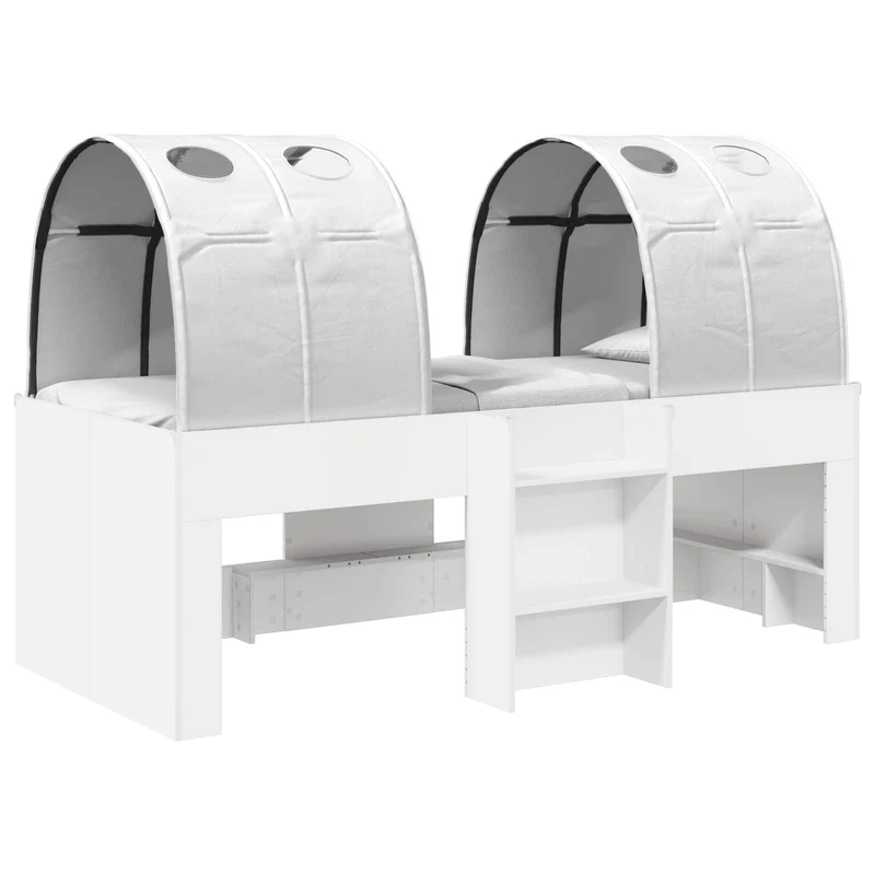 Bed with Tunnel 3 pcs White Engineered Wood