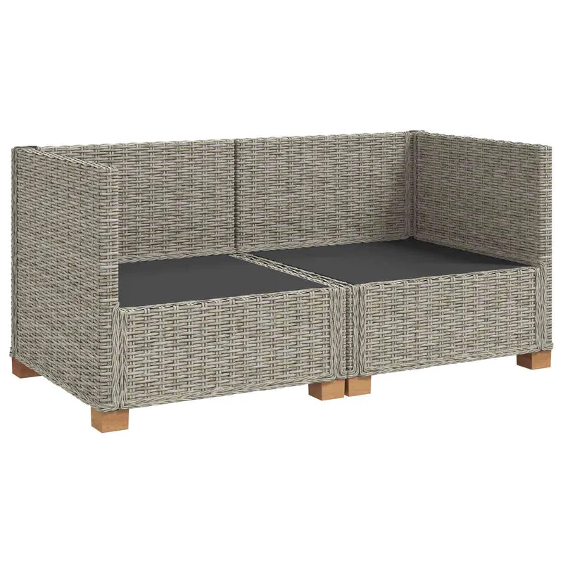 2 pcs Rattan Lounge Set with Cushions GENDT Natural Rattan