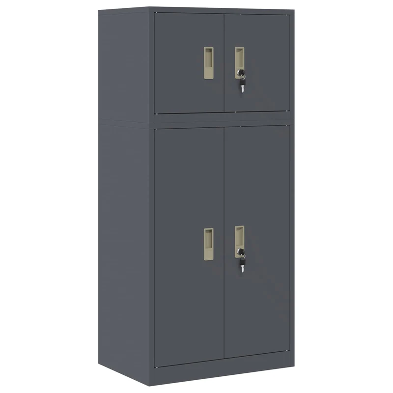 Storage Cabinet 2 pcs Anthracite 60 x 40 x 130 cm Steel