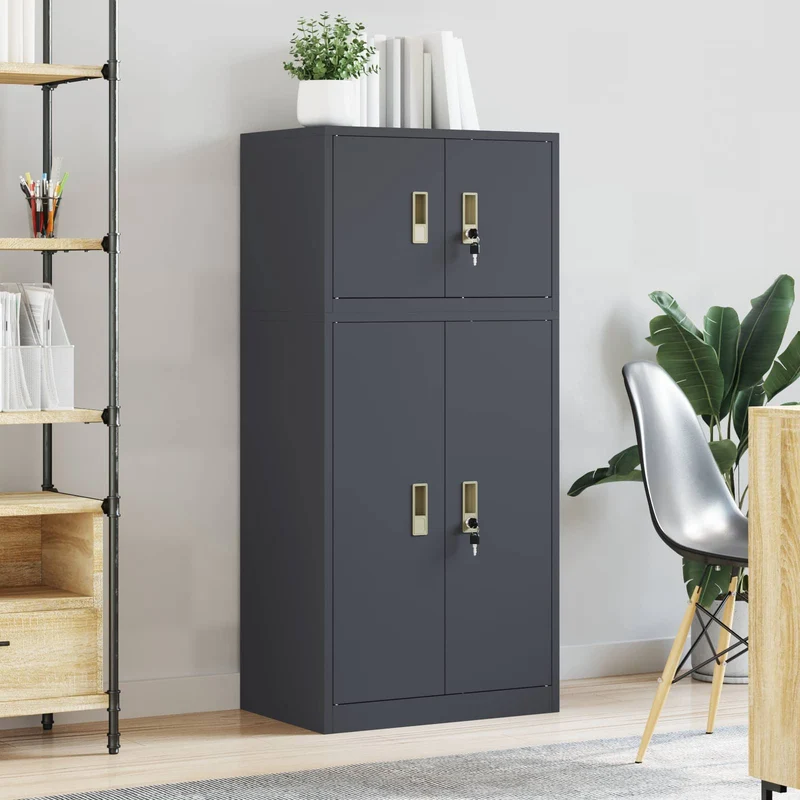 Storage Cabinet 2 pcs Anthracite 60 x 40 x 130 cm Steel