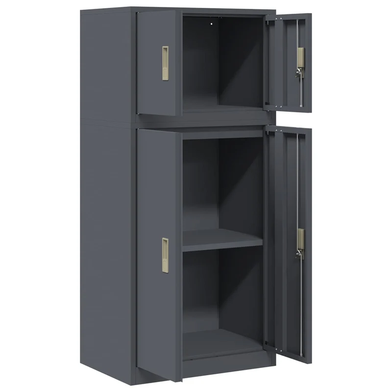 Storage Cabinet 2 pcs Anthracite 60 x 40 x 130 cm Steel
