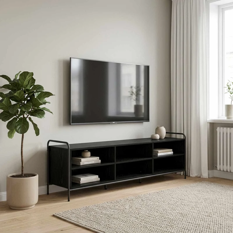 TV Cabinet 167.5 x 36.5 x 50 cm Black Oak Engineered Wood